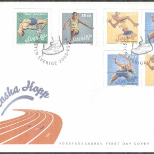 Sverige – FDC 2006-05-04 Svenska hopp – Sport, 2 + 2 SX-par kpl Vinjett 1