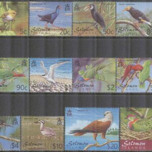 Solomon Islands – M 1033-1044 Fåglar bl.a. Papuastare, 12 kpl **