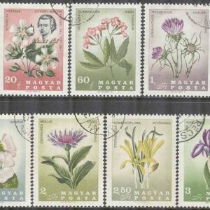 Ungern – M 2307-2313 A Blommor – Pál Kitaibel död i 150 år – Botaniker, 7 kpl stpl