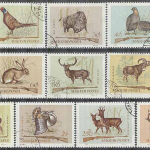 Ungern – M 2079-2088 A Jakt – Djur att jaga bla Fasan & Mufflon, 10 kpl stpl