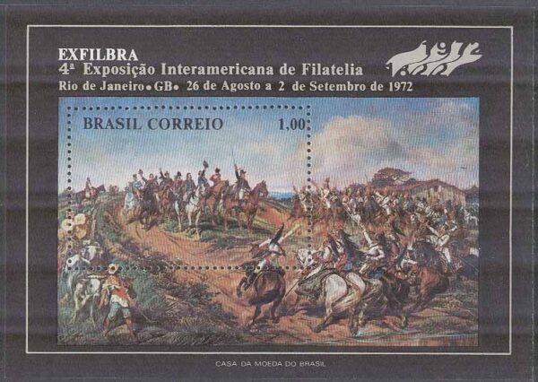 Brasilien - M BL  30 Frimärksutställning Exfilbra - Konst bla Hästar, Block **