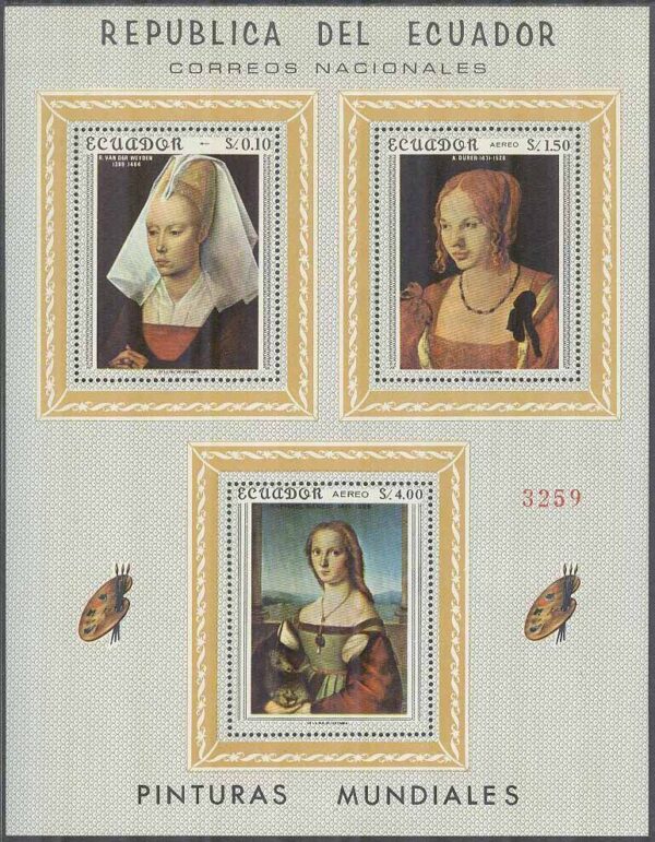 Ecuador - M BL  41 Konst - Bilder av kvinnor, Block **