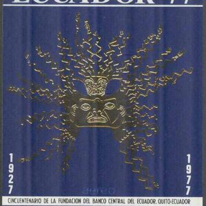 Ecuador – M BL  75 Centralbanken i Ecuador 50 år – Konst, Block **