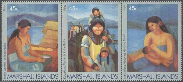 Marshall Islands - M  209-211 Förbindelser med Alaska - Konst, 3-strip kpl **