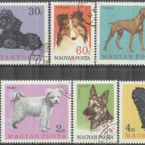 Ungern – M 2337-2343 A Hundar bla Pudel & Collie, 7 kpl stpl