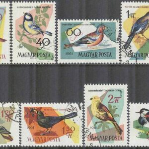 Ungern – M 1808-1815 A Inhemska Sångfåglar bla Sommargylling, 8 kpl stpl