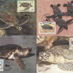 Anguilla – Maxikort 1983-08-10 – Havsdjur – Sköldpadda – Naturskydd – WWF, 4 kpl
