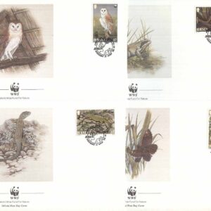 Jersey – FDC 1989-04-25 – Fjäril – Fågel – Kräldjur – Naturskydd – WWF, 4 kpl