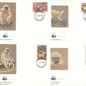 Bhutan – FDC 1984-06-10 – Däggdjur – Guldlangurer – Naturskydd – WWF, 4 kpl