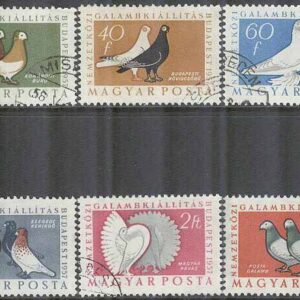 Ungern – M 1505-1510 A Fåglar – Internationell Duvutställning 1957, 6 kpl stpl