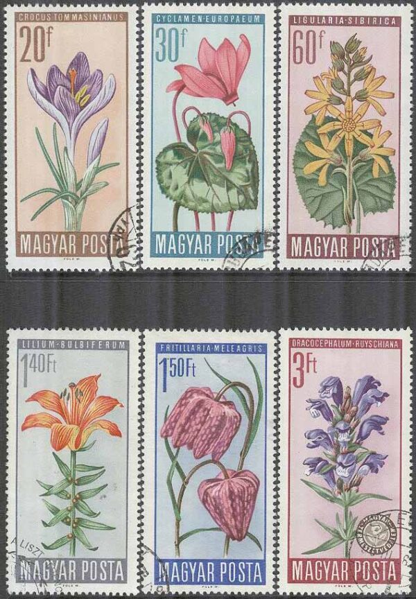 Ungern - M 2212-2217 A Skyddade Blommor bla Cyklamen, 6 kpl stpl