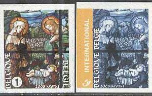 Belgien – M 3911-3912 Du Jul & Nyår 2008 – Konst bla Den Heliga Familjen, 2 kpl **