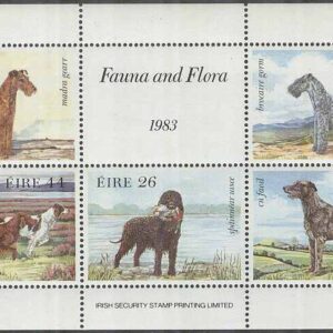 Irland – M BL   4 Irländska Hundar bla Kerry-Blue-Terrier, Block **