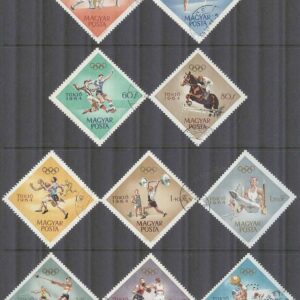 Ungern – M 2031-2040 A OS i Tokyo 1964 I bl.a. fotboll, 10 kpl stpl