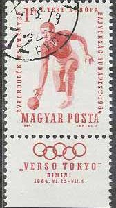 Ungern – M 2041 A + Zf Sport – EM i Käglor 1964 – Utställning Sport, 1 kpl + Zf stpl