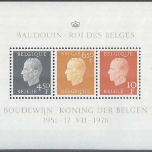 Belgien – M BL  44 Kung Baudouin på tronen i 25 år, Block **