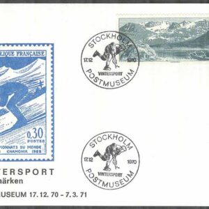 Stockholm 17/12-70 Vintersport Postmuseum Vinjett