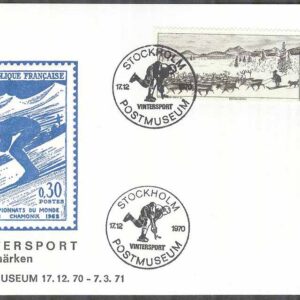 Stockholm 17/12-70 Vintersport Postmuseum Vinjett