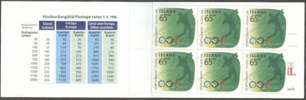 Island - Häfte H  34 OS i Atlanta 1996 - Spjutkastning, Häfte kpl **