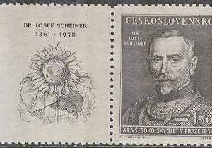 Tjeckoslovakien – M  541 + Zf 11:e Sokolkongressen II – J Scheiner, 1.50 K **