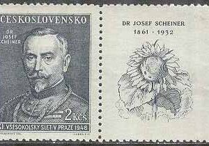 Tjeckoslovakien – M  542 + Zf 11:e Sokolkongressen II – J Scheiner,  2.00 K **