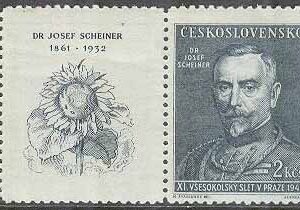 Tjeckoslovakien – M  542 + Zf 11:e Sokolkongressen II – J Scheiner,  2.00 K **