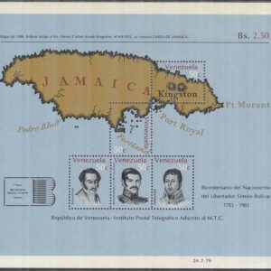 Venezuela – M BL  24 Simón Bolívar 200 år III – General – Karta, Block **