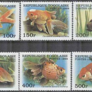 Togo – M 2962-2967 Fiskar – Guldfiskar, 6 kpl **