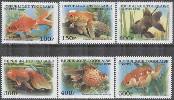 Togo - M 2962-2967 Fiskar - Guldfiskar, 6 kpl **
