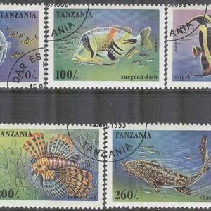 Tanzania – M 2033-2039 Havsdjur bla Haj & Rocka, 7 kpl stpl