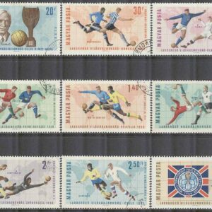 Ungern – M 2242-2250 A VM i Fotboll i England 1966 I, 9 kpl stpl