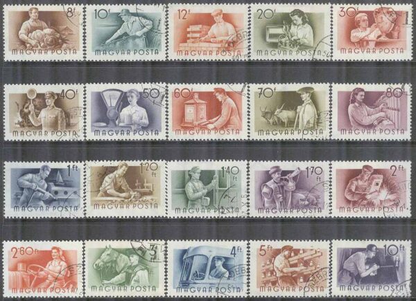 Ungern - M 1426-1445 Olika arbeten bla Fiskare & gruvarbetare, 20 kpl stpl