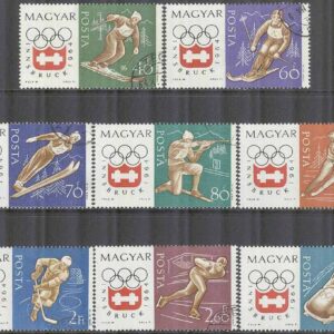 Ungern – M 1975-1982 A OS i Innsbruck 1964 bla Ishockey & Konståkning, 8 kpl stpl