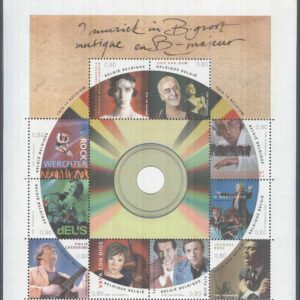 Belgien – M 3895-3904 Detta är Belgien VI – Musik bla Pop & Rock, Miniark kpl **