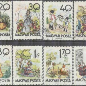 Ungern – M 1718-1725 A Sagor II bl.a. Räven & Storken, 8 kpl stpl