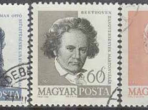 Ungern – M 1683-1685 A  Otto Herman 125 år – Ludwig van Beethoven, 3 kpl stpl