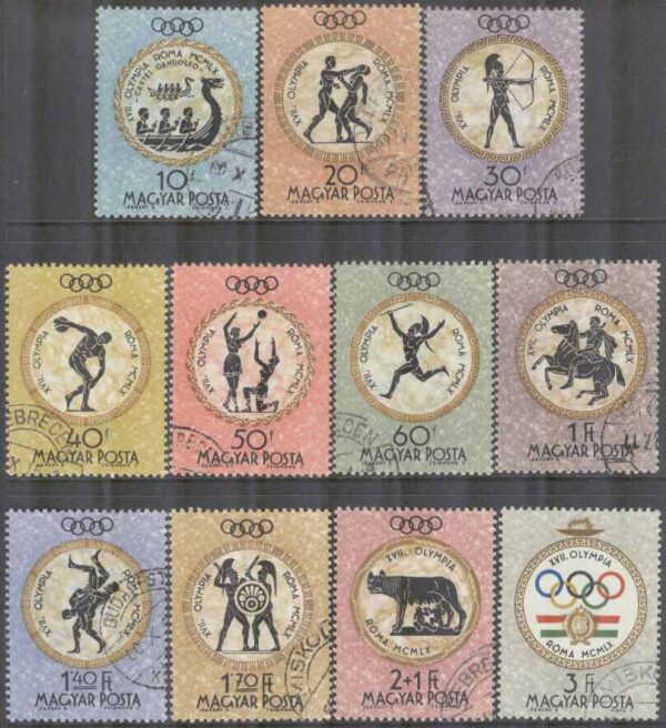 Ungern - M 1686-1696 A OS i Rom 1960 bla Boxning & Maraton, 11 kpl stpl