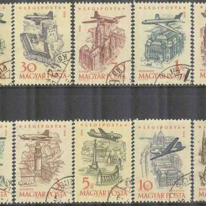 Ungern – M 1561-1570 A Flygplan över Byggnader bla Kettenbron, 10 kpl stpl