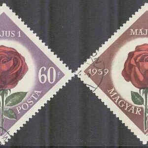 Ungern – M 1581-1582 A Arbetarnas Dag 1/5-1959 – Rosor, 2 kpl stpl