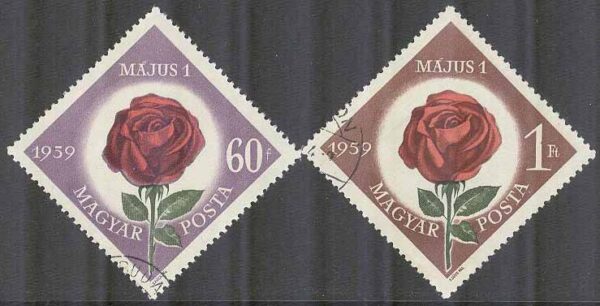Ungern - M 1581-1582 A Arbetarnas Dag 1/5-1959 - Rosor, 2 kpl stpl