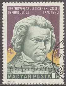 Ungern – M 2598 A Ludwig van Beethoven 200 år – Kompositör – Musik, 1 kpl stpl