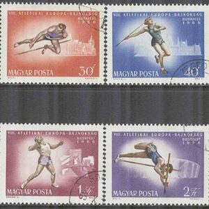 Ungern – M 2262-2269 A Sport – EM i Friidrott i Bukarest 1966, 8 kpl stpl