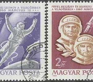 Ungern – M 2120-2121 A Rymd – Rymdresa med Woschod 2 1965, 2 kpl stpl