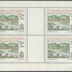 Tjeckoslovakien – M 2418 Historiska motiv från Bratislava – Landskap, Miniark kpl **