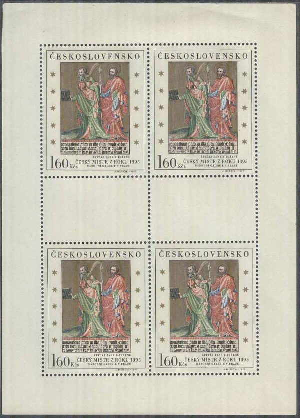 Tjeckoslovakien - M 1752 Konst på Nationalgalerian II, Miniark kpl **