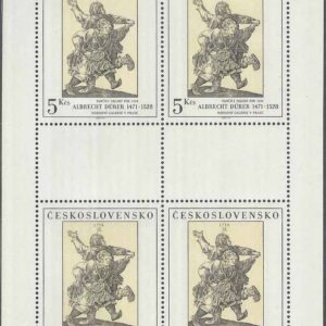 Tjeckoslovakien – M 2538 Konst på Nationalgalerian XIII, Miniark kpl **