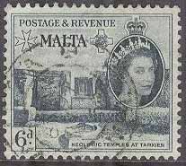 Malta – M  206 Landsmotiv – Drottning Elisabeth II, 6 P stpl