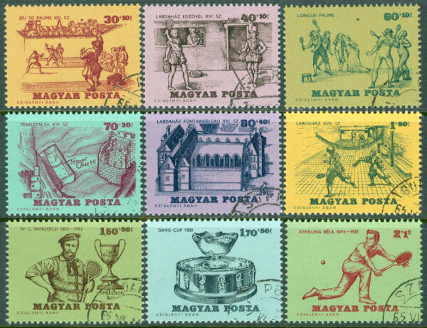 Ungern - M 2127-2135 Sport - Tennisens Historia II, 9 kpl stpl