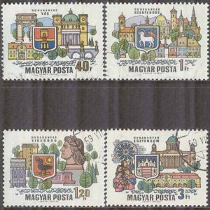 Ungern – M 2514-2517 A Städer vid Donau bla Plintenburg, 4 kpl stpl