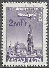 Ungern – M 2421 A Flygplan över Wien – Flygpost Budapest-Wien 50 år, 1 kpl stpl
